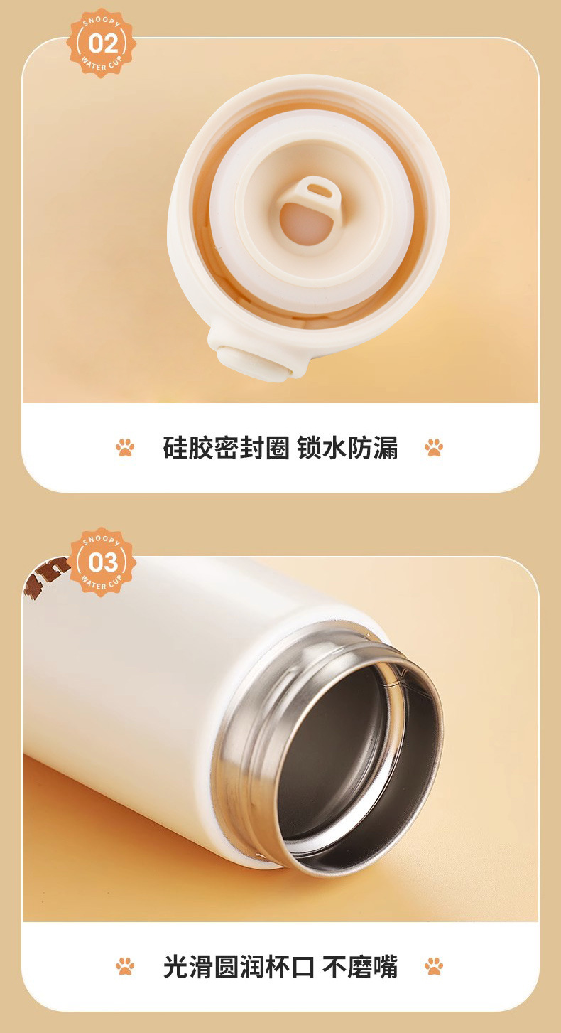 304不锈钢保温杯 简约少女保温杯 可爱风卡通水杯 卡通弹盖直饮水杯 儿童直饮保温杯 硅胶密封圈 真空保温杯 食品级材质详情9