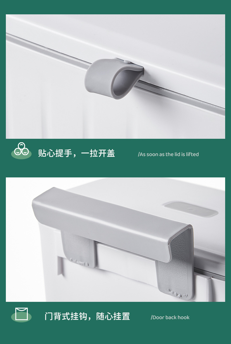 G468-708-709 Kitchen trash can wall-mounted, household covered toilet, bathroom, living room, wastebasket, kitchen waste hanging type pic 15