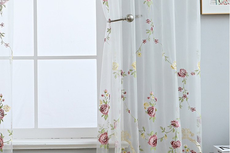 Cross-border exclusive Amazon curtain finished products, American-style embroidered window screens, small curtains, semi-blackout curtains, fabric wholesale pic 26