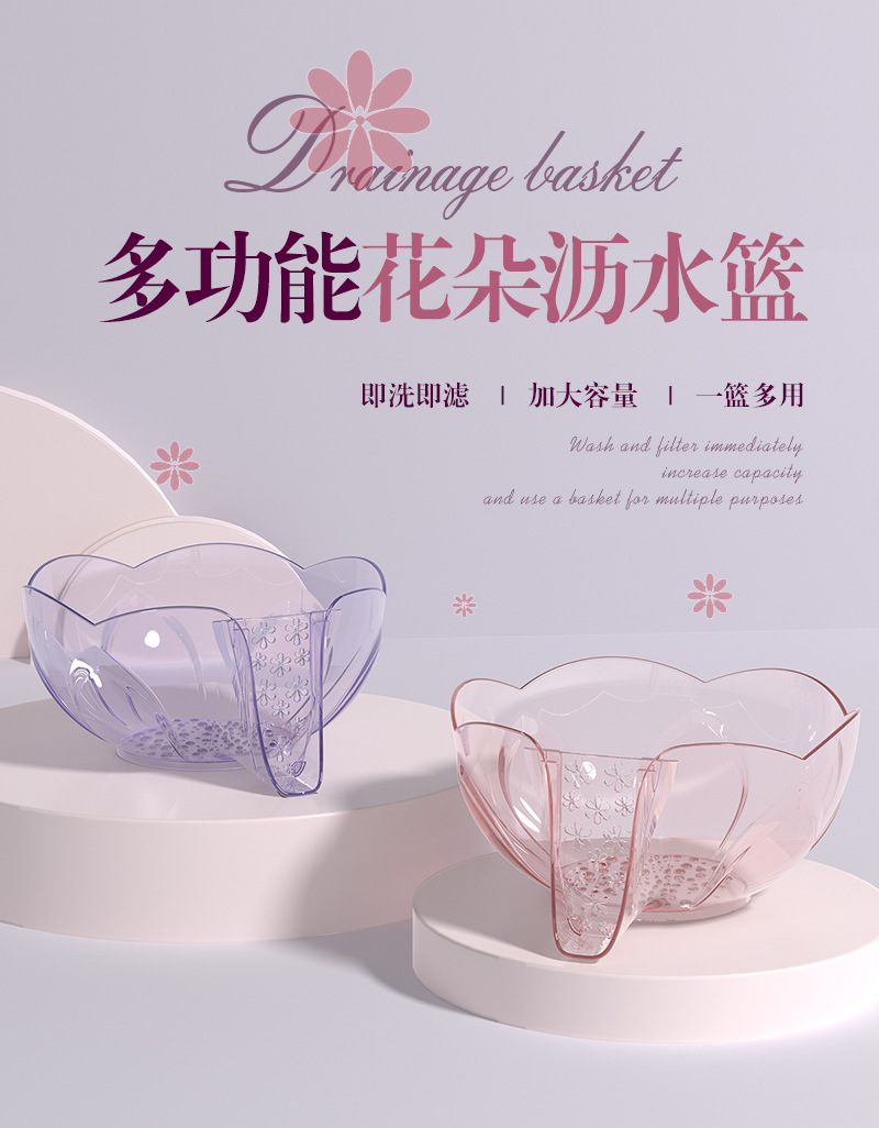 多功能沥水篮沥水盆厨房家用洗菜淘米滤水果盘创意沥水篮详情1