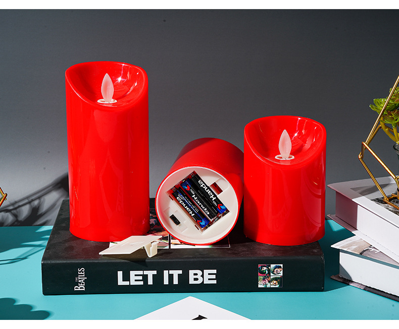 Wholesale of festive red electronic candles, led simulation swing large candle lamps, and household plastic candle lamps from the manufacturer pic 5
