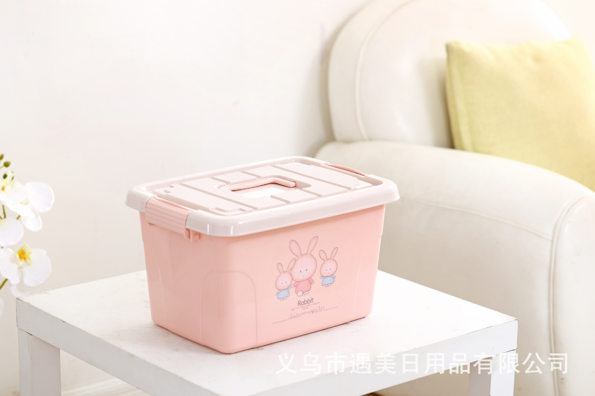 Direct sales from the manufacturer of cartoon plastic bedroom pink storage boxes pic 4