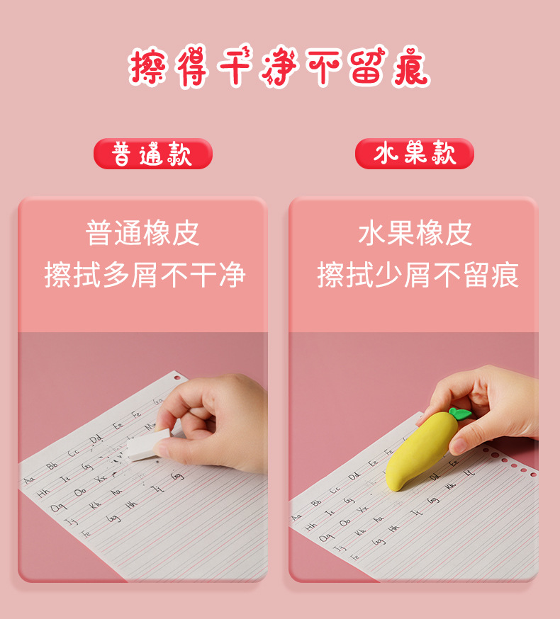 网红超大号橡皮擦ins风巨无霸橡皮可爱学生用品擦得干净水果橡皮详情5
