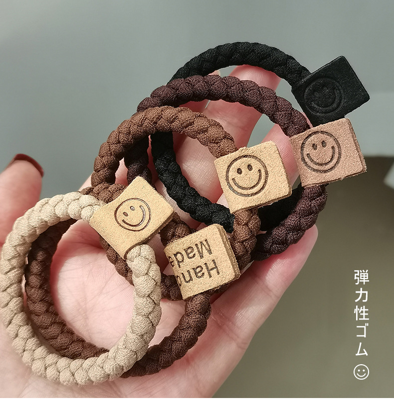韩国锁链皮筋可爱笑脸少女扎头发绳发圈高弹力简约气质头绳发饰详情26