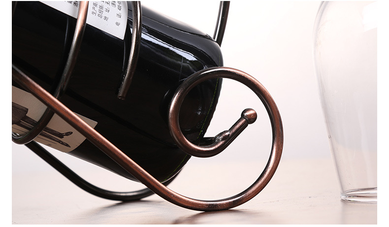 弹簧手提红酒架摆件 欧式葡萄酒架 创意红酒架工艺酒架 铁艺红酒架 手提红酒架 桌面摆件 葡萄酒酒架 酒吧用品 酒店用品 详情15