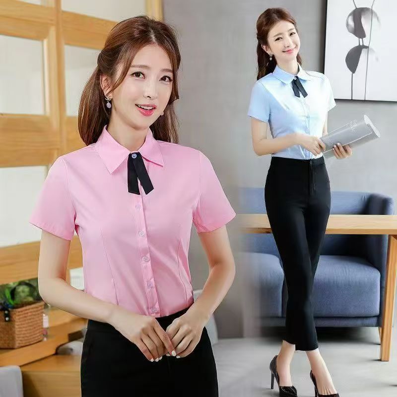 八字领结女黑色藏蓝色搭配衬衣酒店西服装饰品纽扣饰可拆式领花详情7