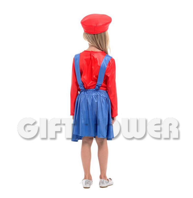 超级玛丽马里奥套装小女水管工舞台表演服装 儿童超人动物猪e道服G-0258 舞台服、表演服详情3