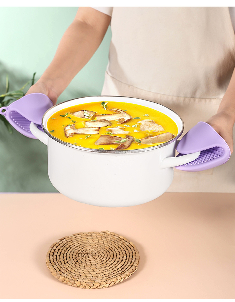 Silicone heat-insulating and heat-resistant hand clamps for kitchen tools, thickened heat-resistant and slippery dish clamps, shark gloves for microwave ovens and ovens pic 27