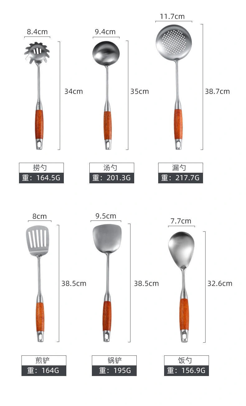 Kitchenware set: Spatula, household 304 stainless steel stir-frying spatula, soup spoon, complete kitchen cooking utensils and cooking tools pic 10