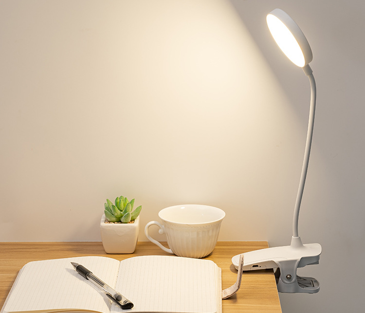 Clip led desk lamp, touch charge and plug dual-purpose, dimming and color adjustment, eye-protecting desk, student dormitory charging and study desk lamp pic 15