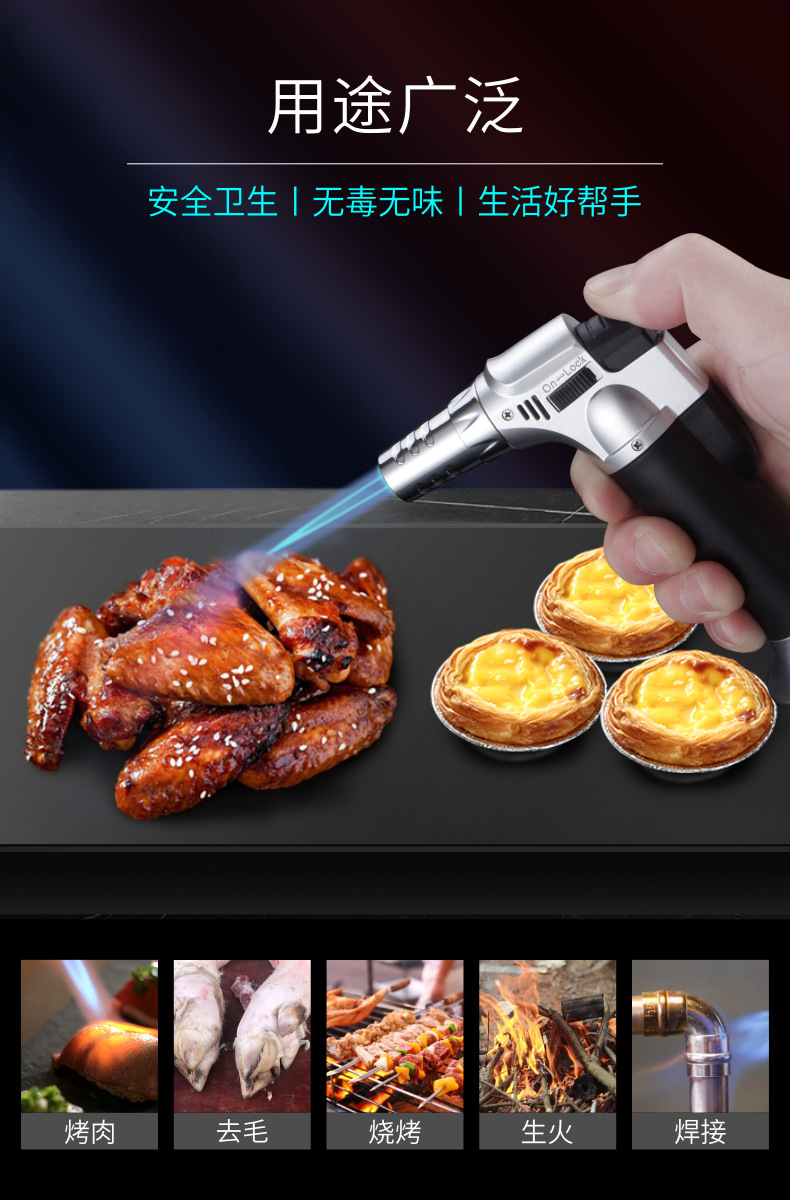 Simple lighters, windproof wholesale, mini direct injection high-temperature welding gun, moxibustion, personalized inflatable metal spray gun, flamester pic 3