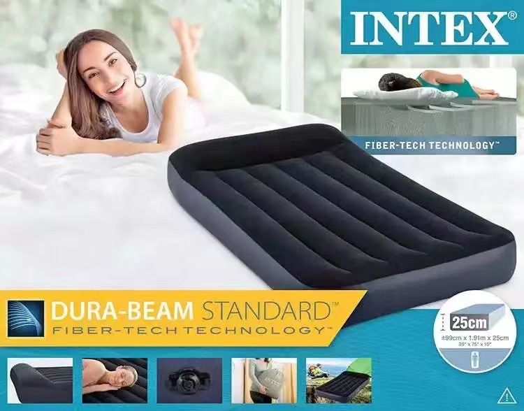 INTEX 64141 Household double portable midday rest Bed, inflatable mattress, simple folding PVC air cushion bed pic 6
