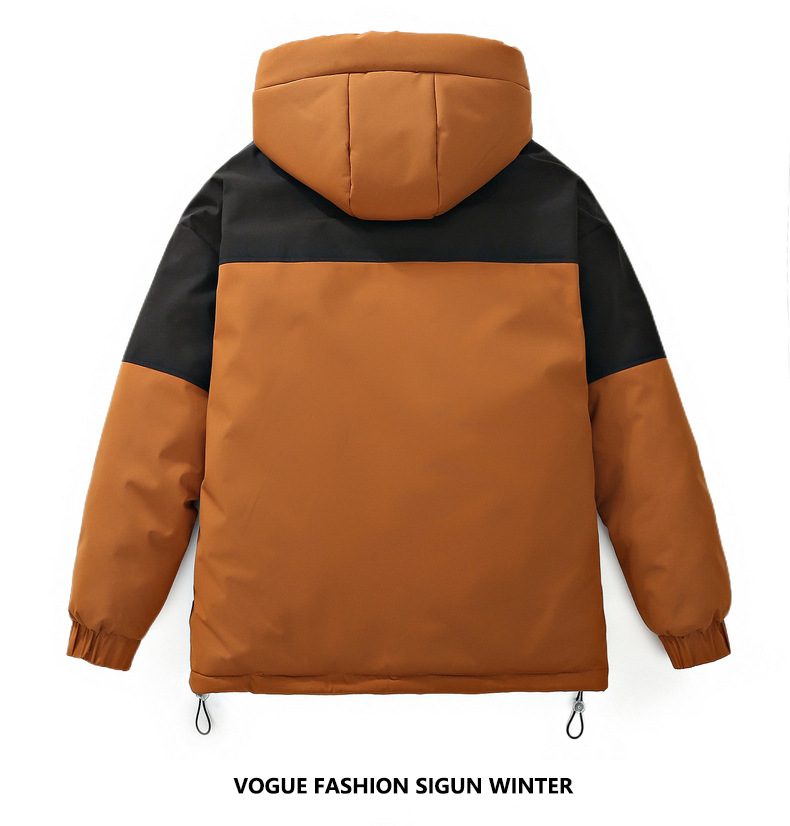 Workwear abajo chaqueta hombre 2023 nuevo otoño invierno protección contra el frío espesamiento golpear color patchwork marca de humedad pato blanco abajo ropa de invierno pic 27