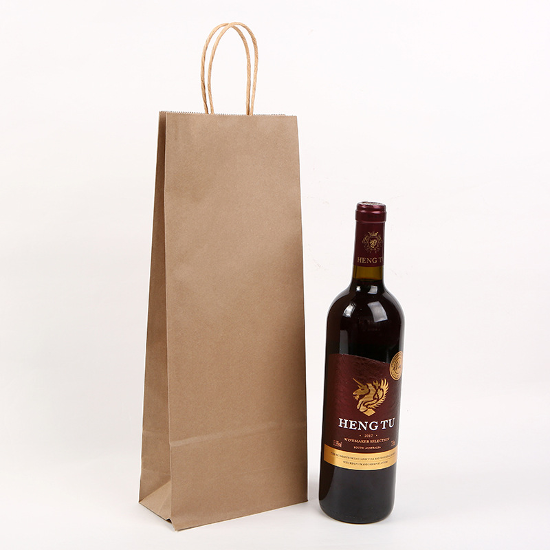 Direct sales from the manufacturer of in-stock kraft paper bags, wine bags, hand-held wine bags, kraft paper red wine packaging bags and gift bags pic 3