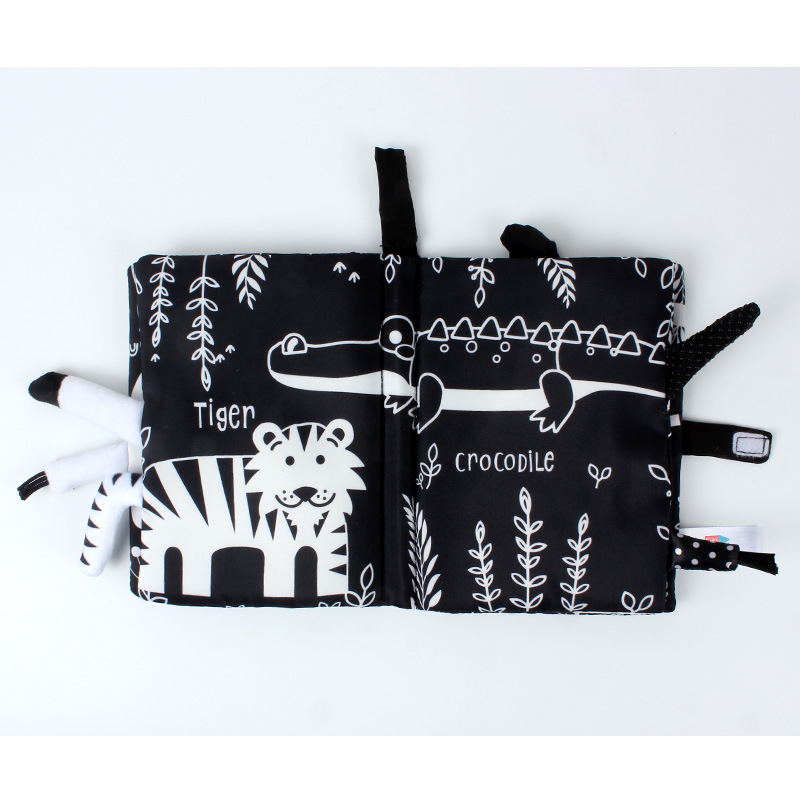 Tail cloth books, toy books, baby cloth books, sound paper enlightenment books, black and white red cloth books pic 4