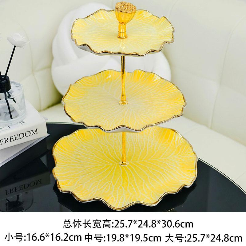 Water ripple ceramic European-style simple fruit plate, light luxury cake stand, dessert table, living room coffee table, dried fruit plate pic 4