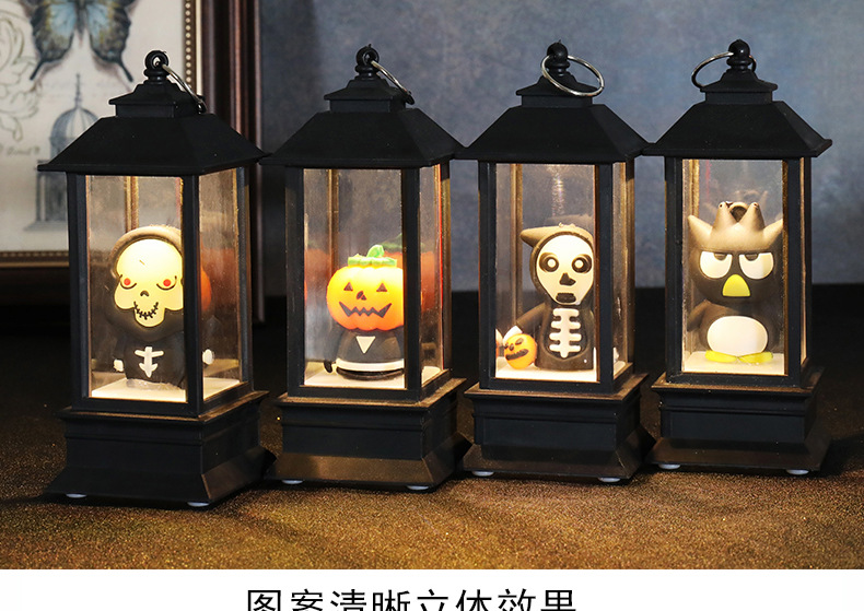 Cross-border new Halloween pumpkin lanterns, LED light wind lanterns, bar secret room Halloween costume supplies and props pic 4
