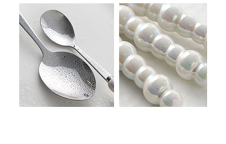 轻奢陶瓷珍珠手柄刀叉勺创意不锈钢餐具套装高颜值北欧风西餐餐具详情22