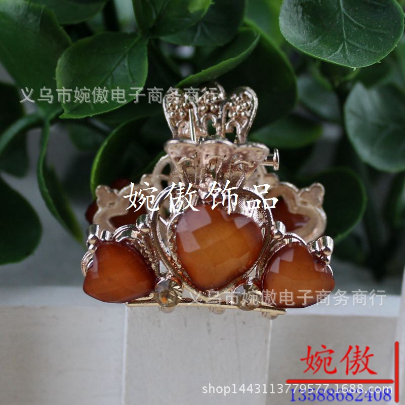 Alloy diamond-encrusted small claw clips, grab clips, hair clips, gold and silver, Yiwu two-yuan store small commodity headwear wholesale pic 35
