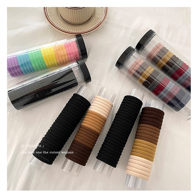 橡皮筋女扎头女生头绳发圈发绳高弹力耐用黑色儿童不伤发大人皮套详情31