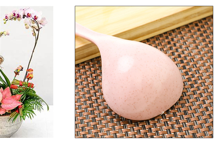 Foreign trade wheat straw soup spoons, household long-handled porridge spoons, kitchen plastic kitchenware, hot pot spoons, large porridge spoons pic 8