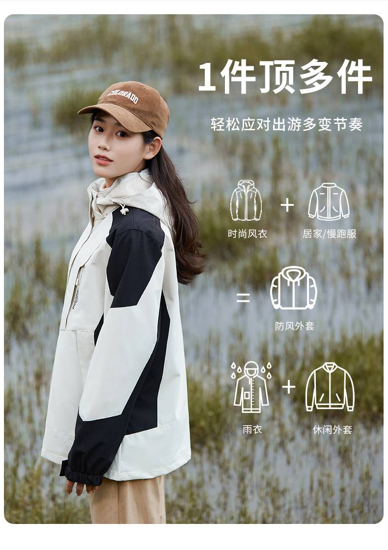 冲锋衣男女户外三合一外套进藏情侣潮牌爬山23新款防风登山服爬山详情9