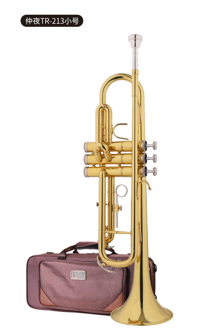 Starway斯达威黄铜小号专业演奏级降B调儿童成人管乐队乐器小号详情19