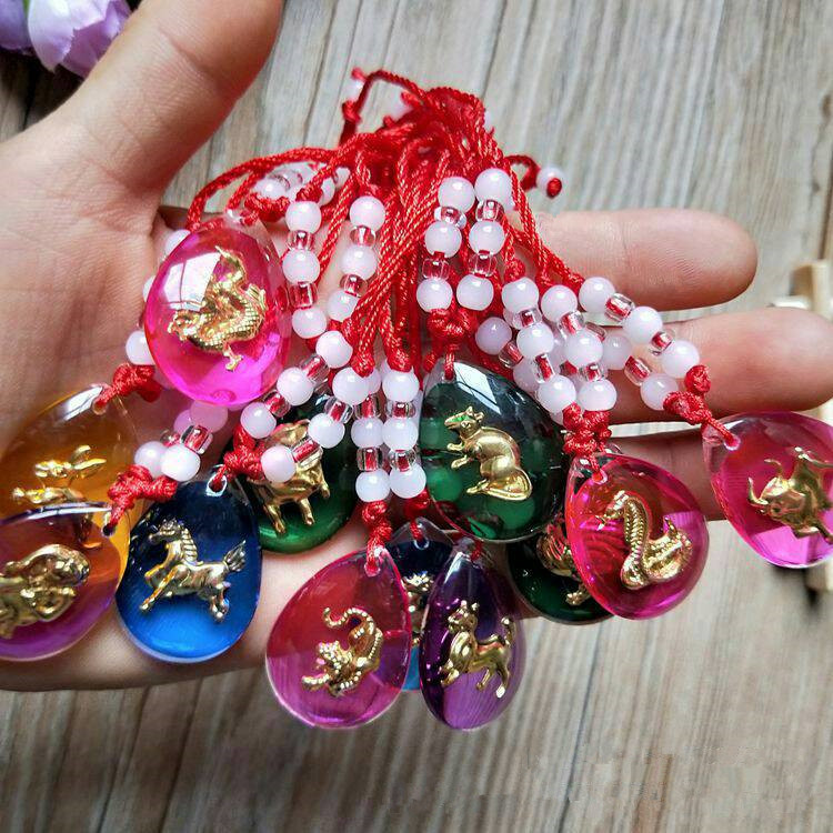 Colorful twelve Chinese zodiac pendants, crystal pendants, zodiac pendants, red string pendants, crystal necklaces, jewelry pendants pic 9