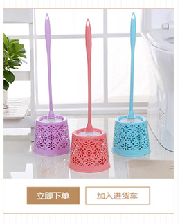 Factory direct supply of plastic long-handled cleaning brushes, no blind spots, toilet brushes, toilet brushes, household utensils wholesale pic 3