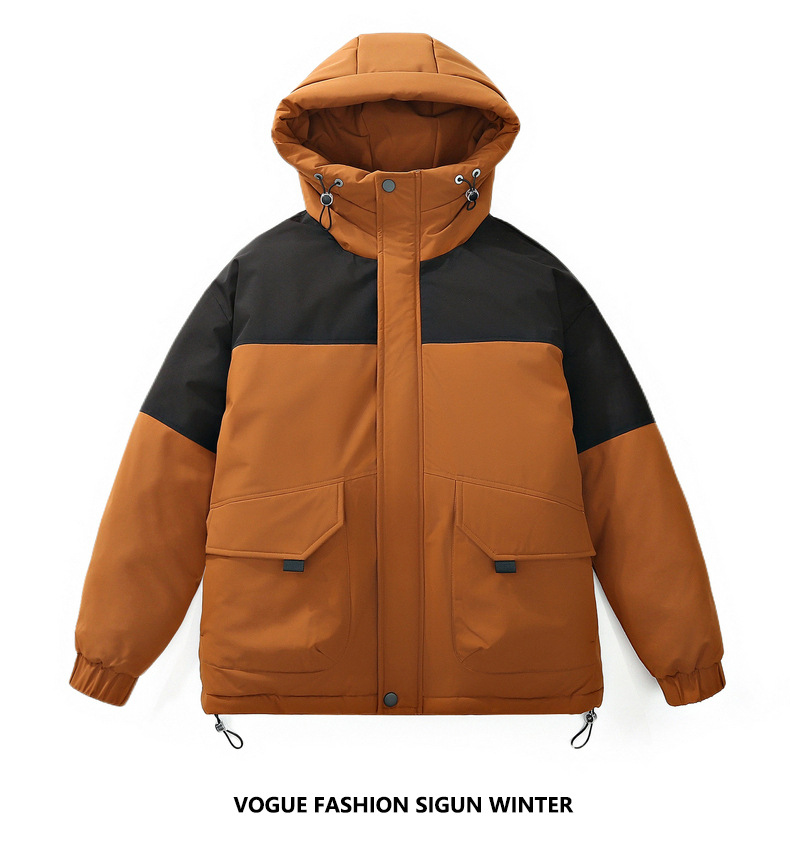 Workwear abajo chaqueta hombre 2023 nuevo otoño invierno protección contra el frío espesamiento golpear color patchwork marca de humedad pato blanco abajo ropa de invierno pic 26