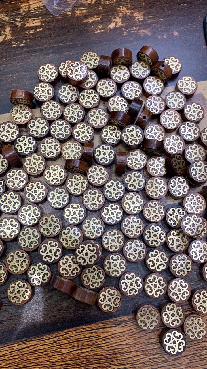 Jewelry accessories, wood, metal, color retention, good luck, happiness, shoes, bags, clothing, diy handmade custom small pendants pic 2