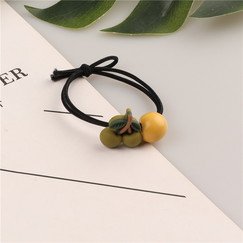 Korean version of ins cartoon cherry hair bands, black thread hair ties, high-elasticity hair ties, 2-yuan store wholesale supply pic 19