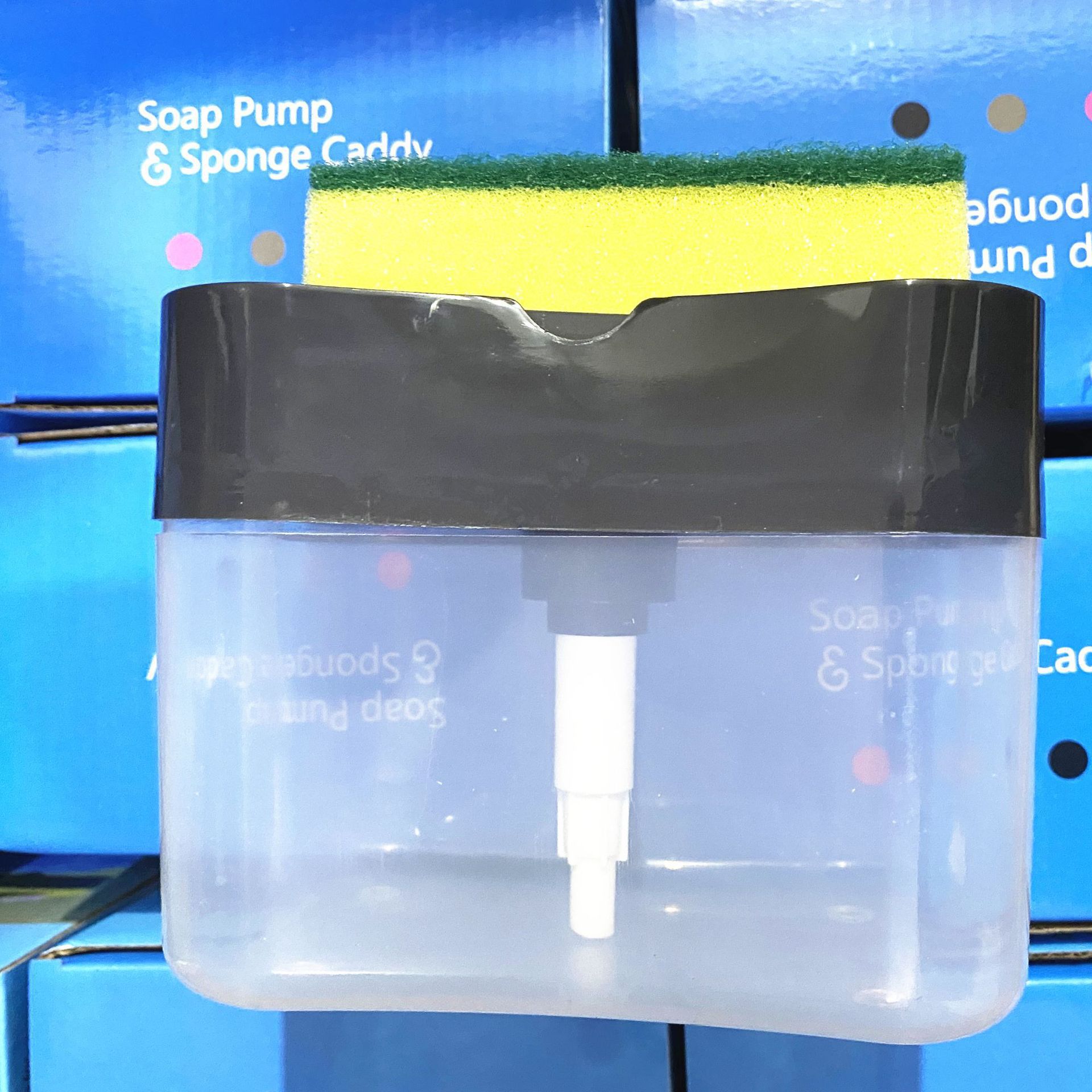 清洁锅刷厨房按压式洗洁精盒自动出液盒百洁布洗碗刷锅神器皂液盒详情15