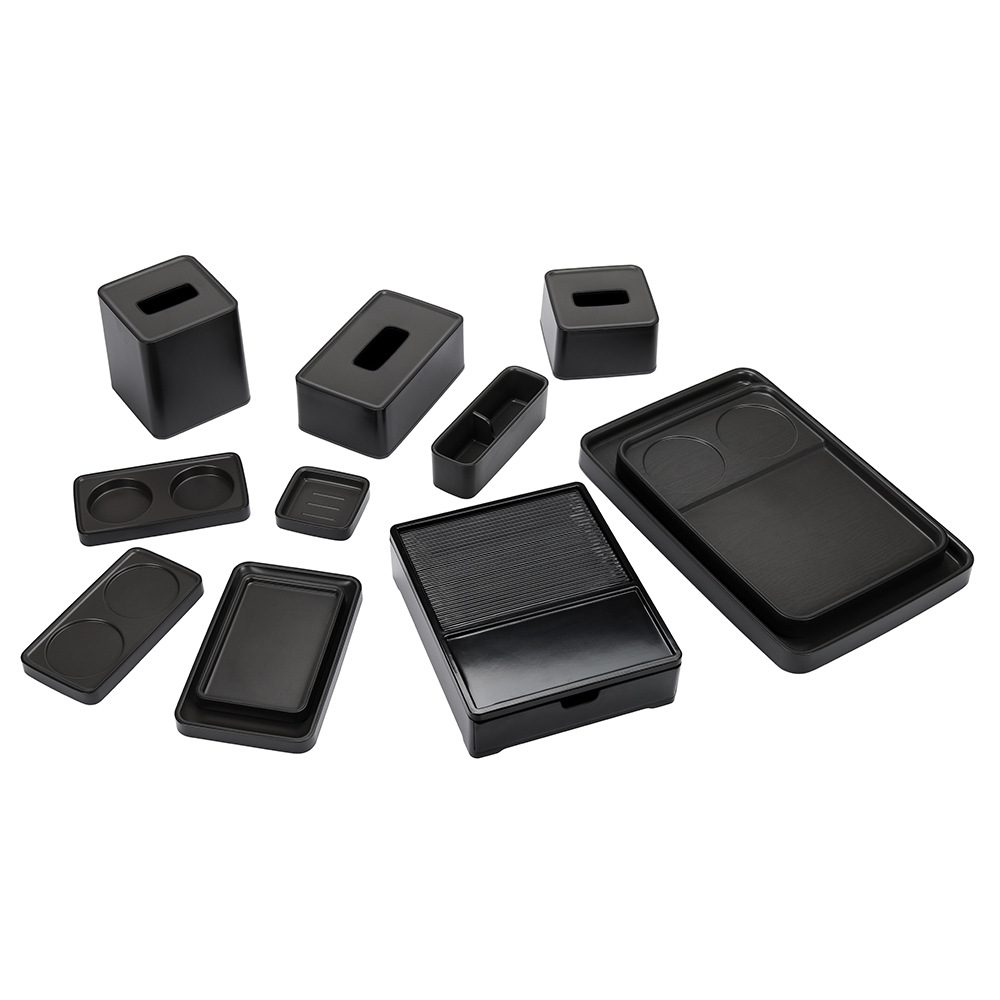 Venta directa de fábrica habitación de hotel bandeja de plástico ABS caja de consumibles caja de papel tisú bandeja de té soporte de taza toalla bandeja kit pic 2
