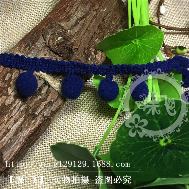 35个色现货供应1.3cm中直角毛球花边服装辅料三角球DIY手工花边辅料毛球详情46