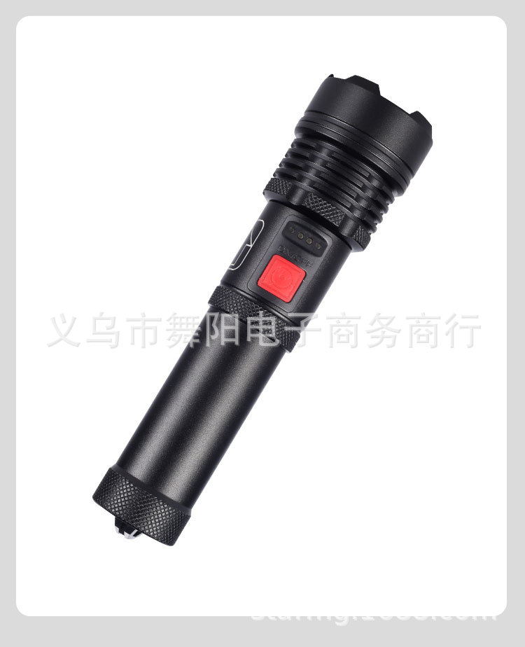 Aluminum alloy zoom P50 high-intensity flashlight, LED telescopic zoom long-range outdoor flashlight, USB charging high-intensity flashlight pic 16