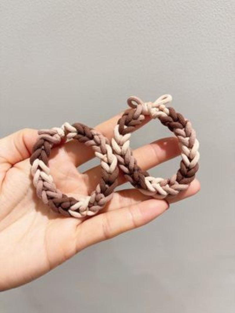 小清新手工编织彩色头绳女扎马尾皮筋高弹力发圈简约粗皮筋发圈详情19