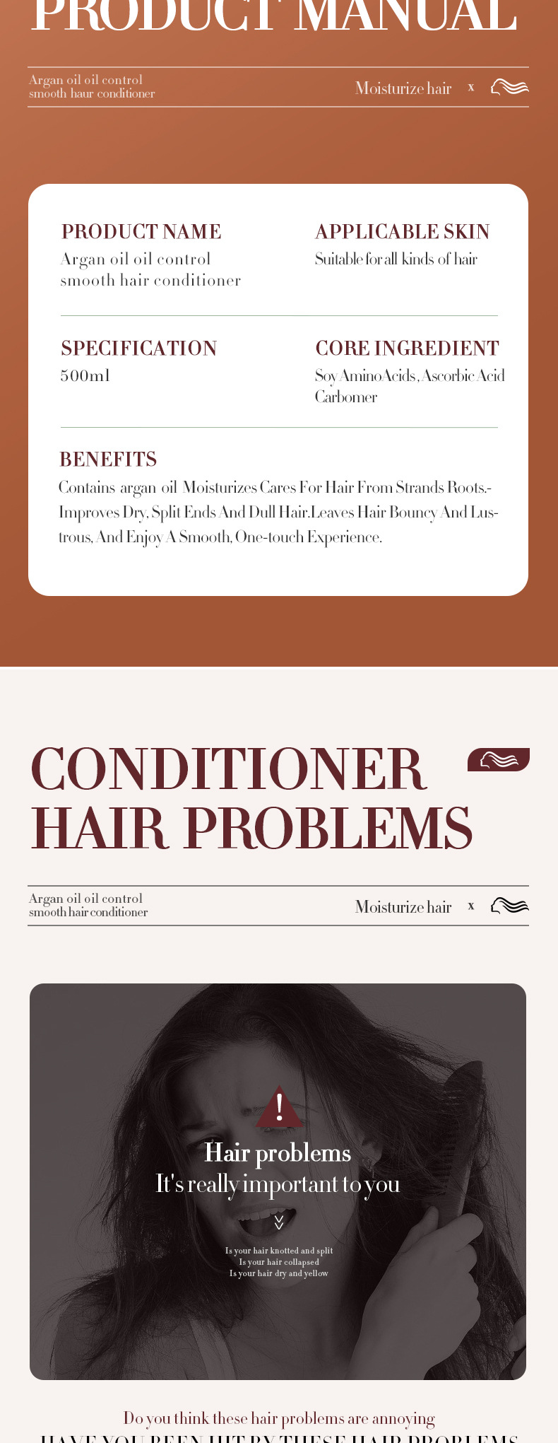All-english nut oil Conditioner SADOER, oil-control, smooth and voluminous, large-capacity hair care, cross-border export pic 2