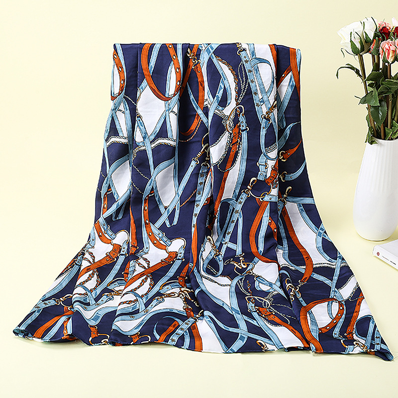 Spring and summer fabric: European and American chain polyester printed fabric for dress clothing, satin printed chiffon fabric pic 31