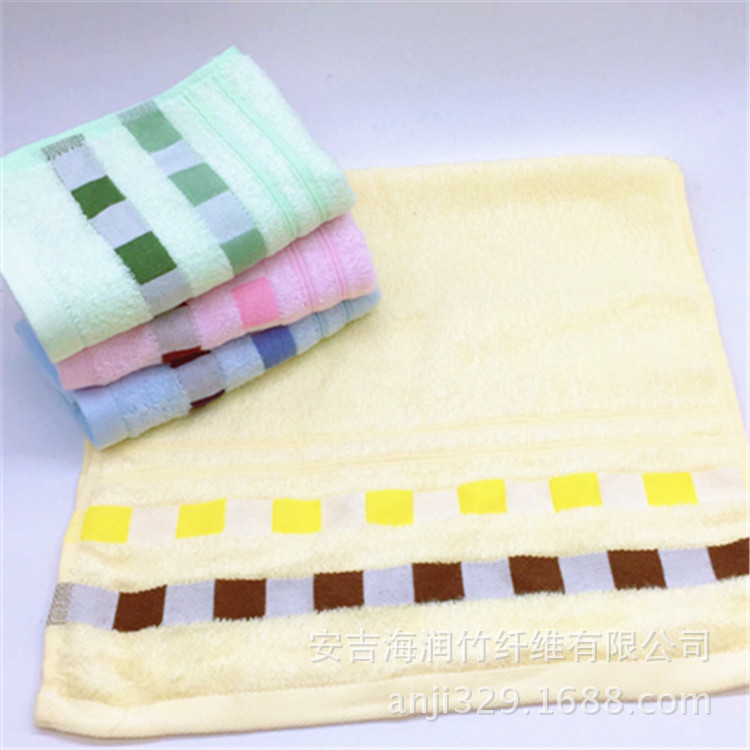 竹润彩格毛巾30*60cm4条礼盒套装会议礼品伴手礼可定制logo详情8