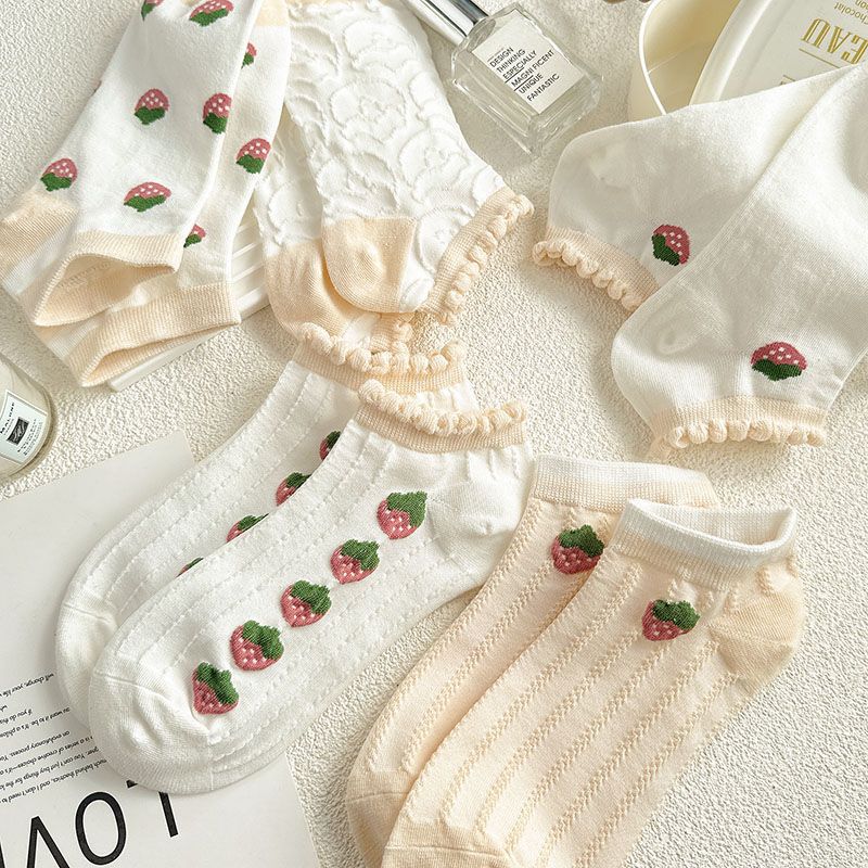 袜子地摊一件代发船袜女春夏花边短袜低腰浅口可爱少女学生袜百搭休闲潮袜一件代发详情5