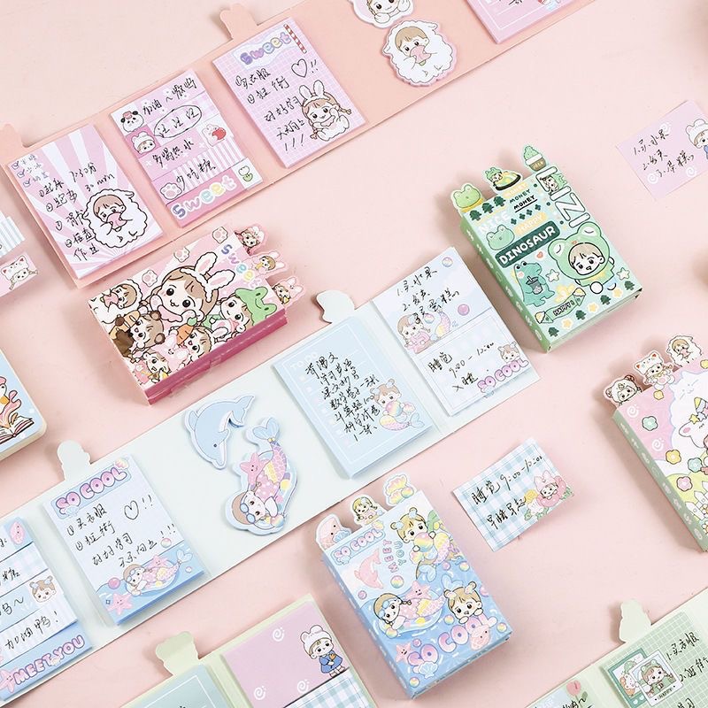 ins韩版可爱少女心便利贴套装网红学生有粘性创意卡通便条纸本子详情14