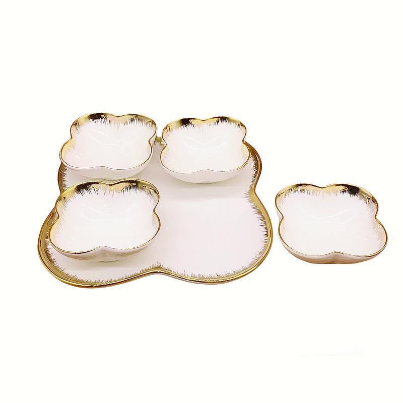 European-style small luxury gold-edge coffee cup, home ceramic cup and saucer set, 7 afternoon tea cups, saucers, spoons, water cups, flower tea cups pic 2