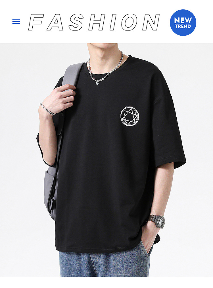 短袖T恤男夏季新款潮流港风宽松t恤加肥加大码百搭半袖体恤衫9XL详情12