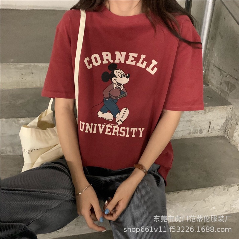 短袖T恤女2023夏季新款韩版宽松大码女士中长款时尚印花地摊批发详情6