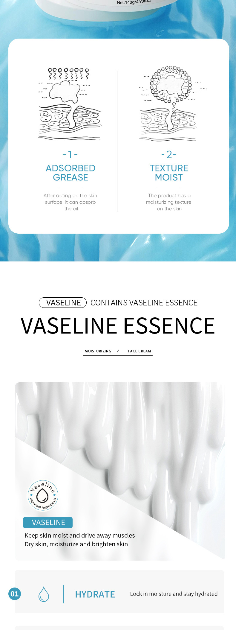 Full-english snail Cream 140g SADOER hydrating, Moisturizing, Nourishing and skin softening cross-border foreign trade live wholesale pic 5