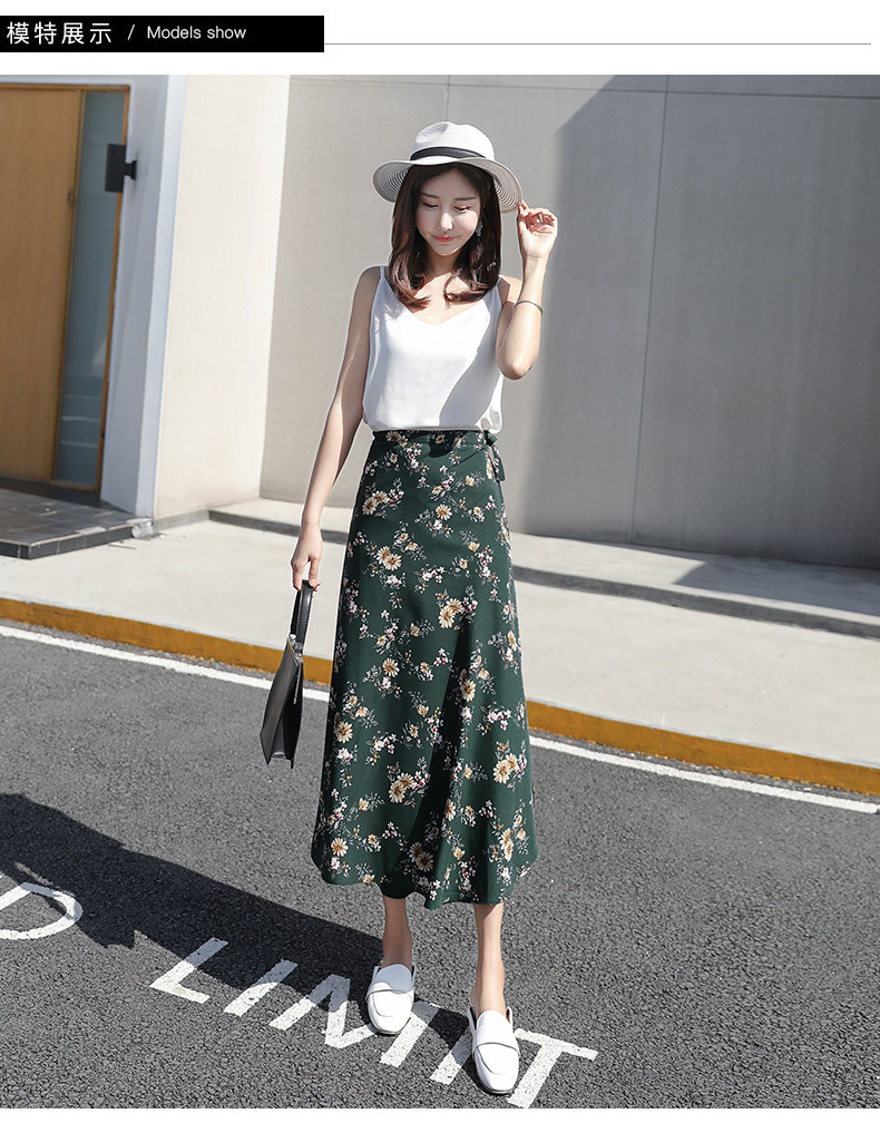 时尚半身长裙女夏季半身裙20新款女夏中长款沙滩裙半身裙雪纺详情6