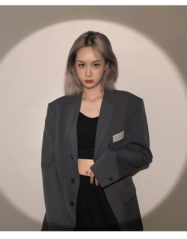 2022秋季新款西装外套女上衣时尚设计感韩版oversize休闲西服宽松详情9