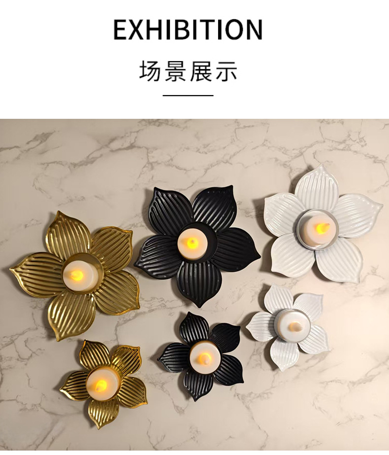 Modern and simple floral ironwork, golden candlestick ornaments, metal handicrafts, home decorations, wedding dining table atmosphere pic 15