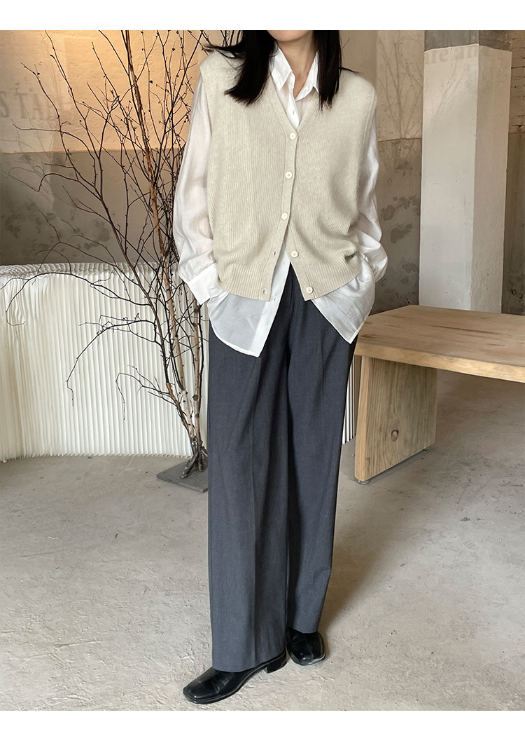 木兰时髦复古小马甲开衫女2023春季新款韩版简约针织上衣女 21507详情31